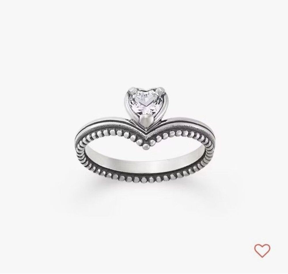 NWT James Avery Beaded Chevron Heart Gemstone Ring Size 9